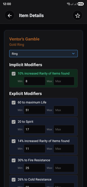 Adjust search filters