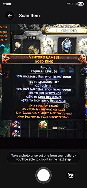 Scan items with camera